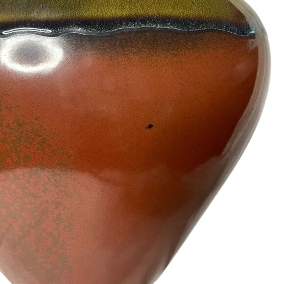 Southwestern Style Ceramic Bulb Vase Drip Glazed Decorative Retro Home Decor - Picture 2 of 6